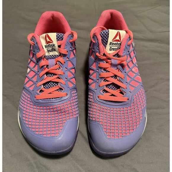 Reebok CF74 CrossFit Girls Purple Pink WorkOut Shoes Ladies Size 4 Excellent - Picture 1 of 7